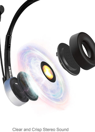 Adesso Xtream P2 USB Stereo Headphone with Adjustable Noise Canceling Microphone,Black