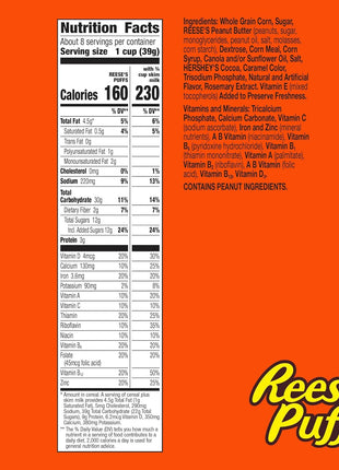 REESE'S PUFFS Breakfast Cereal, Chocolatey Peanut Butter Cereal, 11.5 oz