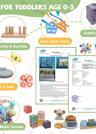 YHHYTOY 6-in-1 Montessori Baby Toys 0-6 6-12 Months, Infant Toys Baby Gifts | 4 5 6 Month Old Baby Toys, Soft Stacking Blocks Rings Shape Sorter Sensory Baby Suction Spinners, Baby Gifts for Girls Boys