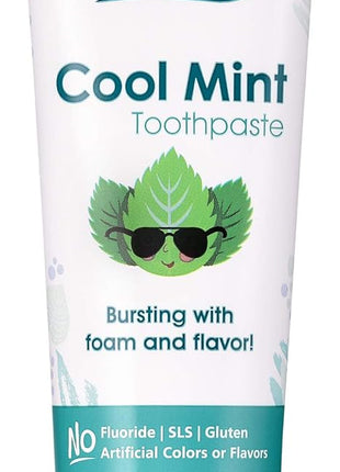 Himalaya Botanique Kids Toothpaste, Cool Mint, Fluoride-Free, Gentle, No Artificial Colors, SLS Free, Gluten Free, Cruelty Free, Vegan, Foaming, 4 Oz, 1 Pack…