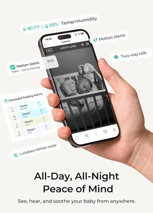 Dr.Care VistaView Lite Smart WiFi Baby Monitor - 4inch 720P Split Screen & 1080P Camera App Control, Motion Alerts, HD Night Vision, Triple Security, 2-Way Talk, Video Recording, Multi-User