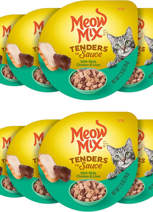 Meow Mix Tender Favorites Poultry & Beef Variety Pack, Wet Cat Food, 2.75 oz Cup (24 Pack)
