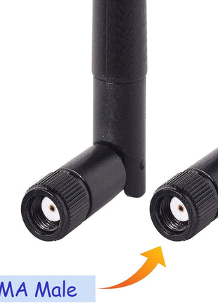 Bingfu Dual Band WiFi 2.4GHz 5GHz 5.8GHz 3dBi MIMO RP-SMA Male Bluetooth Antenna (2-Pack) for PC Computer WiFi Router Wireless Network Card USB Adapter Security IP Camera Video Surveillance Monitor