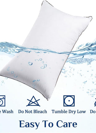 JOLLYVOGUE Standard Pillows Set of 2, Cooling and Supportive Pillows Full Size Set of 2 for Side and Back Sleepers, Down Alternative Hotel Collection Sleeping Pillow