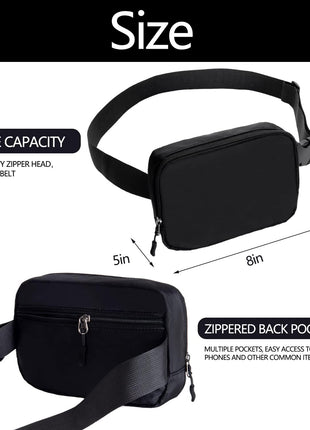Belt bag Fanny pack crossbody bags for women Everywhere belt bag (black)