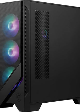 MSI MAG Forge 321R Airflow - Premium Mid-Tower Gaming PC Case - Tempered Glass Side Panel - ARGB 120mm Fans - Liquid Cooling Support up to 360mm Radiator - Vented Front Panel