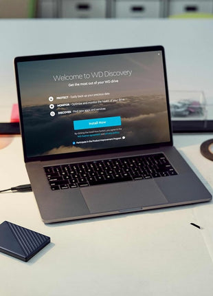 WD 6TB My Passport for Mac, Navy, Portable External Hard Drive with Backup Software and Password Protection, USB 3.1/USB 3.0 Compatible - WDBK6C0060BBL-WESN