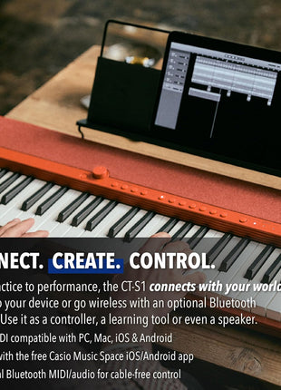 Casio Casiotone CT S1 ? 61 Key Touch Sensitive Retro Keyboard | Sleek, Portable Design for Beginners to Pros | Stereo Grand Piano  60 Aix Tones | USB MIDI Connectivity | Black