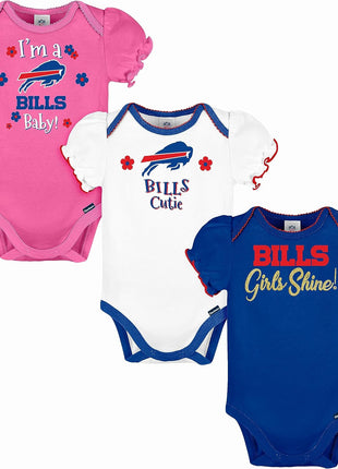 Gerber NFL Baby-Girls NFL Team 3 Pack Short Sleeve Onesie Bodysuit