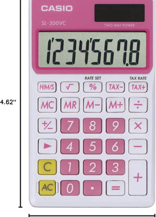 Casio SL-300VC Standard Function Calculator, Pink