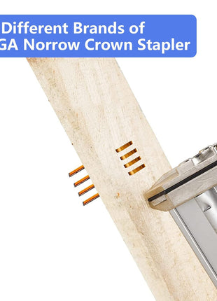 18 Gauge 1/4 Inch Norrow Crown Staples 1/2",3/4",1",1200-Pack | Galvanized Coating Resists Rust for Indoor Woodworking & Decoration for 18GA 1/4" Crown Electric Staplers and Staple Guns