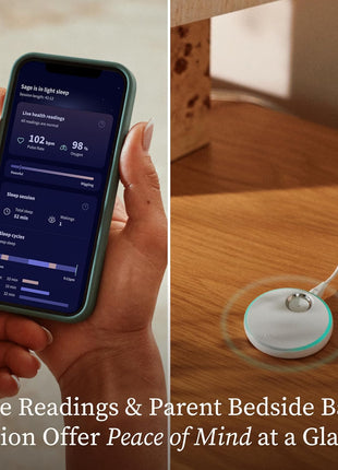 Owlet Dream Sock Smart Wearable Baby Monitor Tracks Heart Rate & Oxygen in Real Time Parents Receive Alerts, Sleep Insights & More via App - Mint