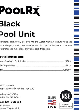 PoolRx Pool Unit #101066 6 Month Algaecide Treats 20k-30k gallons, Black