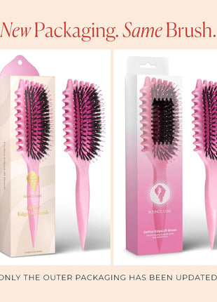 Bounce Curl Define EdgeLift Brush, 5-in-1 Tool for Effortlessly Defined Curls, Waves & Coils, Reduces Frizz - Pink