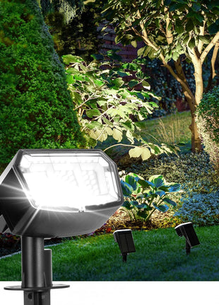 Solar Spot Lights Outdoor Waterproof 4 Pack IP65, 63 LED 3 Lighting Modes Spotlights for Yard Garden House Garage Pathway