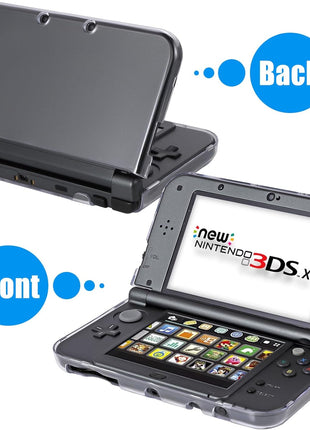 New 3DS XL Case - Ultra Clear Crystal Transparent Hard Shell Protective Case Cover Skin for New 2015 Nintendo 3DS XL LL - [New Modified Hinge-less Design]