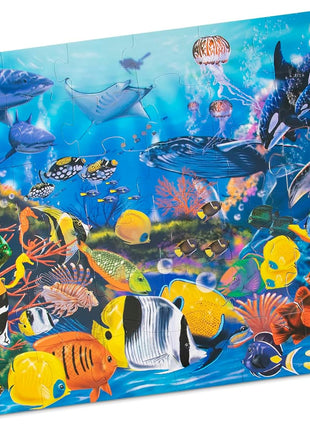 Melissa & Doug Underwater Ocean Floor Puzzle, 48 pc Jumbo Jigsaw Puzzle, Educational Screen Free Activity for Toddler, Preschoolers and Kids Ages 3+ (2 x 3 Feet) - FSC Certified