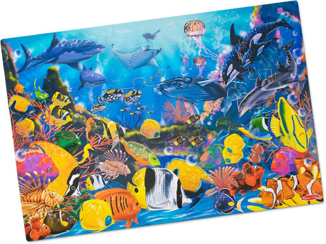 Melissa & Doug Underwater Ocean Floor Puzzle, 48 pc Jumbo Jigsaw Puzzle, Educational Screen Free Activity for Toddler, Preschoolers and Kids Ages 3+ (2 x 3 Feet) - FSC Certified