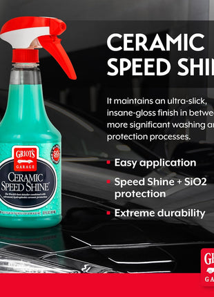 Griot's Garage Ceramic Speed Shine Detail Spray for Car Detailing, Provides a High-Gloss Finish and Extends Life of Coatings, 10945, 22 oz