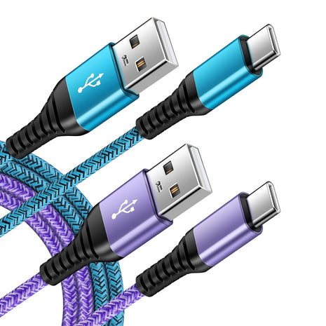 C Charger Cord Fast Charging USB Type C Cable Android Charger Cables 6FT | 2Pack for Samsung Galaxy S26 S25 S24 S23 S22 S21 S20 Ultra S20+ Note 20 10 S10 S9 Plus A12 A11 A52 Google Pixel 6 5 4 4a 3a