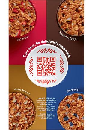 Kellogg's Special K Breakfast Cereal, Family Breakfast, Fiber Cereal, Giant Size, Red Berries, 19.2oz Box (1 Box)