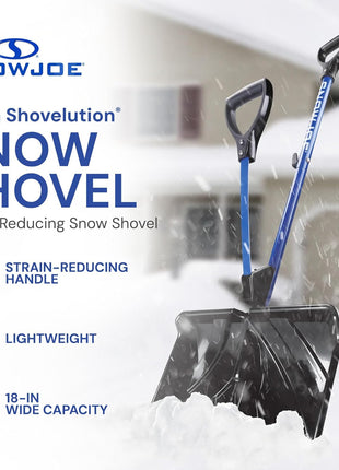Snow Joe Snow Shovel with 18-Inch Blade and Assist Handle, 3.5 Lbs - Heavy-Duty Lightweight Shoveling Tool for Ice Removal, Shovelution SJ-SHLV01
