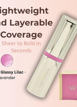 Haus Labs Color Fuse Longwear Hydrating Glassy Lip + Cheek Blush Balm Stick - Glassy Lilac