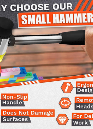 Small Rubber Mallet Hammer – 25 mm Lightweight Double-Sided Rubber and Plastic Head | Non-Slip Ergonomic Grip | Durable, Scratch-Free Tool for Jewelry Making & Repair, Delicate Craft, Furniture Setup