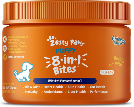 Zesty Paws Puppy 8-in-1 Multivitamin Soft Chews + Puppy Allergy & Immune Soft Chews