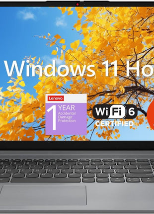Lenovo IdeaPad 1 Student Laptop, 15.6 inch FHD Display, Intel Dual Core Processor, 12GB RAM, 512GB SSD + 128GB eMMC, 1 Year Office 365, Wi-Fi 6, Webcam, Bluetooth, SD Card Reader, Windows 11 Home, Grey
