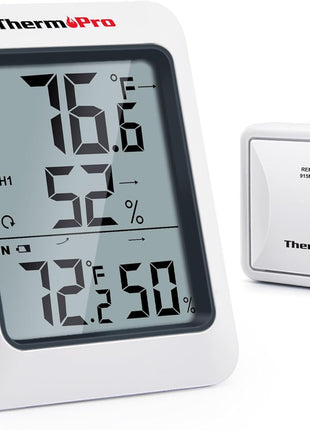 TempPro TP60 Digital Hygrometer Outdoor Thermometer Wireless Temperature and Humidity Gauge Monitor Room Thermometer with 500ft/150m Range Humidity Meter Temperature Indicators (Previously ThermoPro)