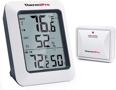 TempPro TP60 Digital Hygrometer Outdoor Thermometer Wireless Temperature and Humidity Gauge Monitor Room Thermometer with 500ft/150m Range Humidity Meter Temperature Indicators (Previously ThermoPro)