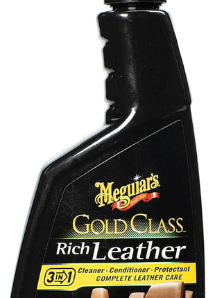 Meguiar's Gold Class Rich Leather Cleaner and Conditioner 3-in-1 Spray, Non-Greasy Car Leather Cleaner and Conditioner Treatment with Advanced UV Protection, 15.2 Oz Spray Bottle