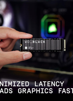 WD_Black SN850X 4TB NVMe SSD with Heatsink - M.2 2280, Up to 7,300 MB/s Read speeds, Up to 6,300 MB/s Write speeds, Gaming Expansion, High Performance Internal Solid State Drive - WDS400T2XHE