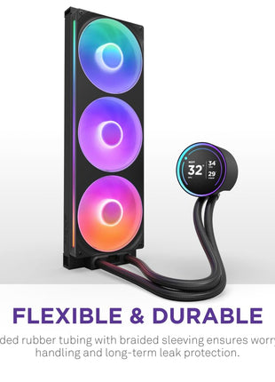 NZXT Kraken Elite 420 RGB 2025 - AIO CPU Liquid Cooler - 420mm Radiator - F420 RGB Core Fan - Customizable 2.72 inch IPS LCD - Turbine Pump - AMD® AM5, AM4 - Intel® LGA 1851/1700, 1200/115X - Black