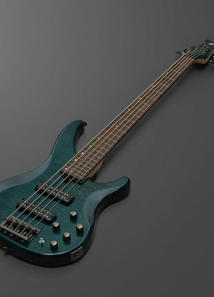 Yamaha TRBx605 5 String Flamed Maple Bass Guitar, Indigo Blue