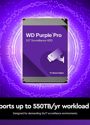 Western Digital 18TB WD Purple Pro Surveillance Internal Hard Drive HDD - SATA 6 Gb/s, 512 MB Cache, 3.5 inch - WD181PURP