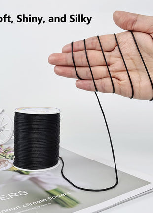 330 Feet Satin Nylon String, 1 mm Silky Smooth Durable Nylon Cord for Jewelry Making, Bracelets, Beading, Necklaces, Macrame, Kumihimo, Rattail, and Chinese Knot Craft