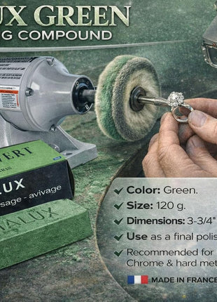 DIALUX One Bar of Green (Vert) Jewelers Polishing Compound Rouge - Paste