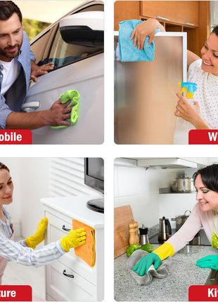 AIDEA Microfiber Cleaning Cloth 24 Pack, Microfiber Towels for Cars, Soft & Absorbent Cleaning Rags, Premium Lint Free Shop Towels for House, Kitchen, Car, 12inx16in