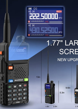 BAOFENG 5RM Ham Radio 10W Handheld (Upgraded of UV-5R) Walkie Talkies Long Range NOAA Weather Receiver Two Way Radio UV5R for Adults Camping Hunting Hiking, Frequency Copy, USB C Charger, 999CH