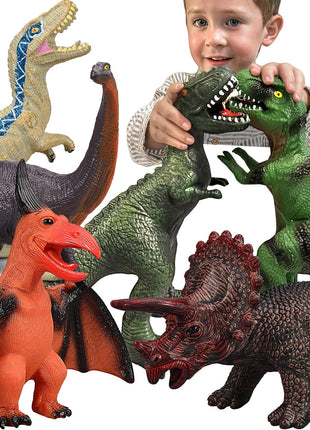 Gzsbaby 6 Piece Jumbo Dinosaur Toys for Kids 3-5 and Toddlers, Large Soft Dinosaur Toys for Lovers - Perfect Party Favors, Birthday Gifts
