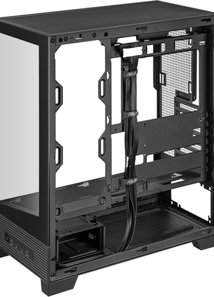 ASUS A31 Black ATX Mid-Tower Gaming Case, Dual Tempered Glass, Frameless, BTF Hidden Connectors, 360 AIO Support, Angled Base, ARGB, Optimized Airflow, Seamless Cable Management, 2 Year Warranty