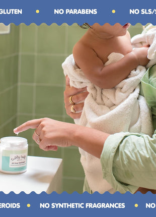 Tubby Todd All Over Ointment, Baby Eczema Cream for Sensitive Skin | Multi-Purpose Baby Skin Relief Cream for Dry Skin, Steroid & Gluten Free, 3.5 oz and 8 oz, 2 Pack, Fragrance Free