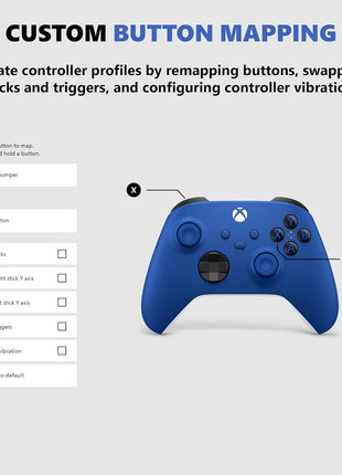 Xbox Wireless Controller Shock Blue - Wireless - Bluetooth - USB Series X, Series S, One, PC, Android, iOS, Tablet - Shock Blue