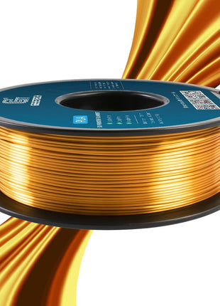 Geeetech Silk PLA Filament 1.75mm for 3D Printer, Metal-Like Shiny Consumables 1kg (2.2lbs) 1 Spool, Dimensional Accuracy +/- 0.02 mm, Metallic Gold Silk Filament