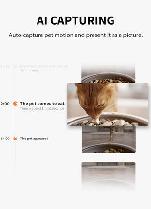 PETKIT Automatic Cat Feeder with Camera, 1080P HD Video with Night Vision, 2.4G WiFi Pet Feeder for Cat & Small Dog, 2-Way Audio & Meal Call Pet Food Dispenser with Desiccant Bag, Motion Capturing