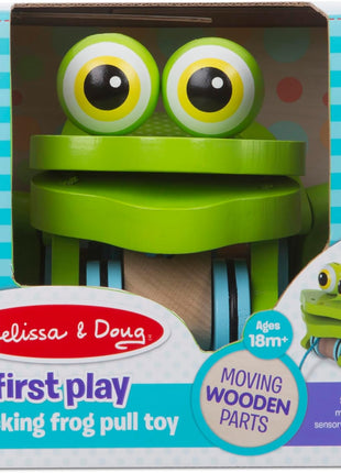 Melissa & Doug First Play Frolicking Frog Wooden Pull Toy