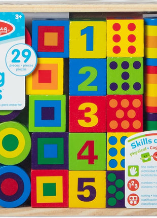 Melissa & Doug Deluxe Wooden Lacing Beads - Educational Activity with 27 Beads and 2 Laces