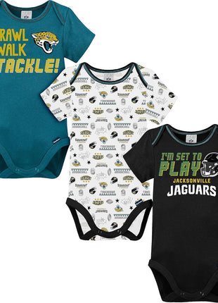 Gerber NFL Unisex-Baby NFL Team 3 Pack Short Sleeve Onesie Bodysuit